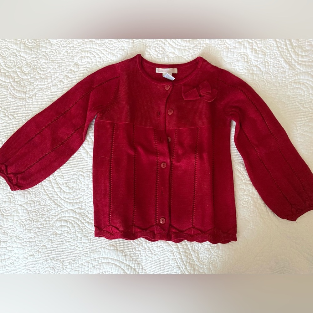 Janie & Jack Girl Red Sweater size 3